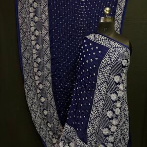 Lakhnavi  work saree