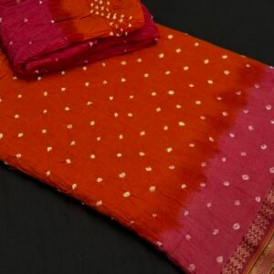 Cotton Bandhej saree