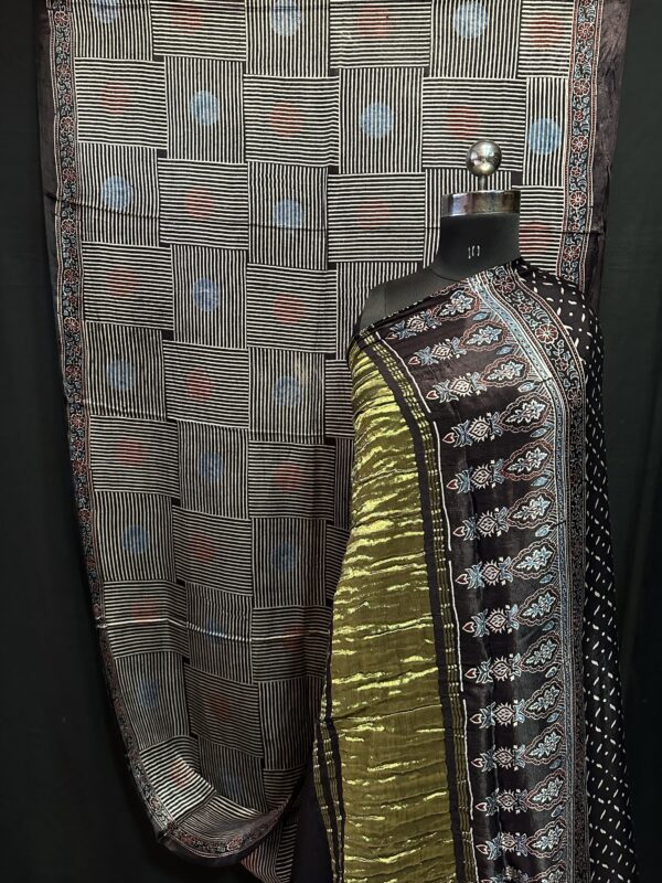 Ajrakh print saree