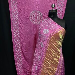 Gada border bandhej saree