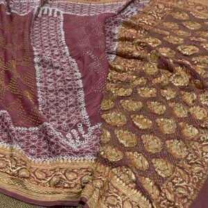 Banarasi Lucknowi Bandhej saree