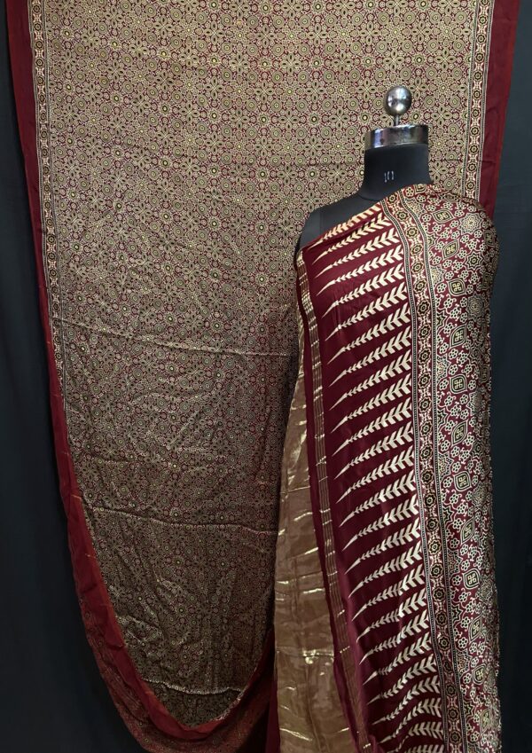 Ajrakh print sareee