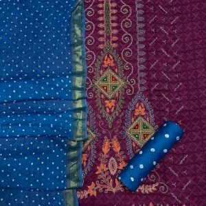 Kutchi work bandhej suit