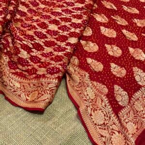 Banarasi bandhej saree