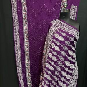 Lakhnavi Mina bandhej saree