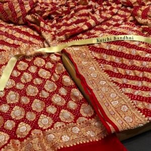 Banarasi handloom bandhej saree