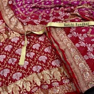 Banarasi handloom bandhej saree