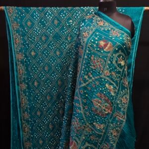 Computer work Bandhej saree