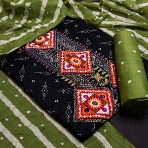 Kutchi work Bandhej suit