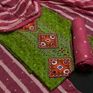 Kutchi work Bandhej suit