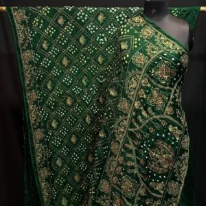 Computer work Bandhej saree