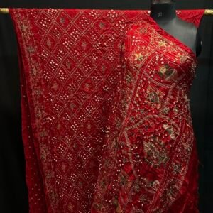 Computer work Bandhej saree