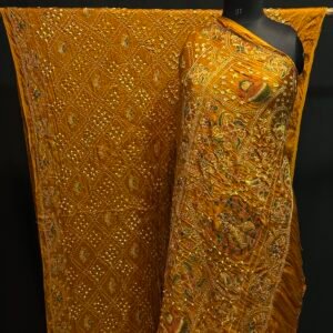 Computer work Bandhej saree