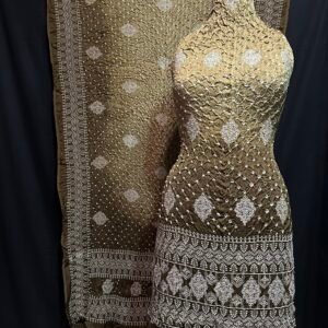 Chikankari work Bandhej suit