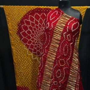 Makdi design Bandhej saree