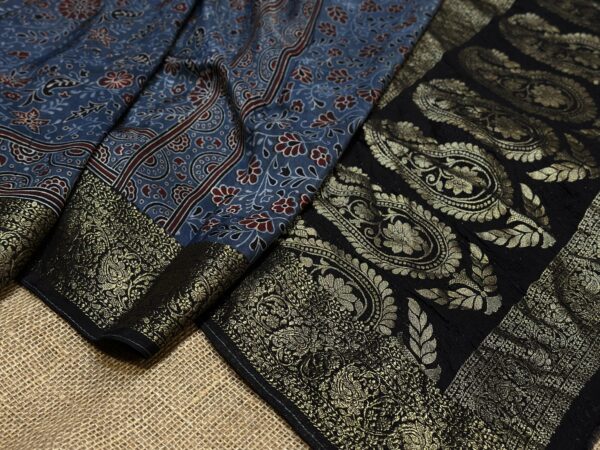 Ajrakh print saree