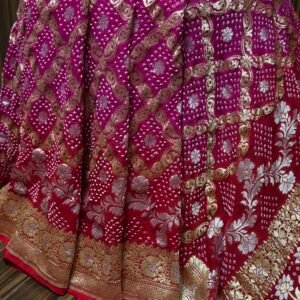 Handloom wedding Bandhej saree