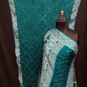 Lucknowi work Bandhej saree