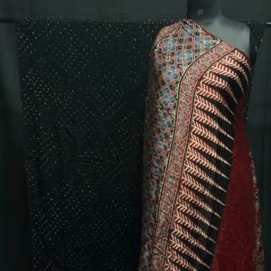 Ajrakh with Bandhej saree