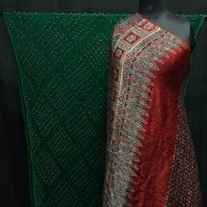 Ajrakh with Bandhej saree