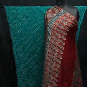 Ajrakh with Bandhej saree