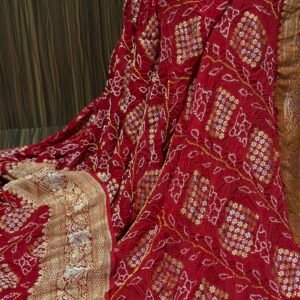 Khadi georgette rai Bandhej saree