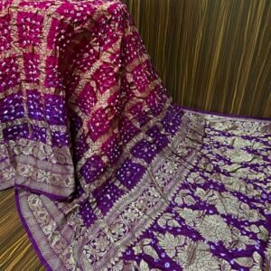 Garchola type Bandhani saree