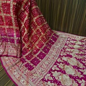 Garchola type Bandhani saree