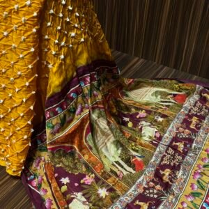 Digital print bandhej saree