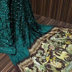 Digital print bandhej saree