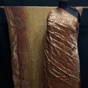 Makdi Design Bandhej saree