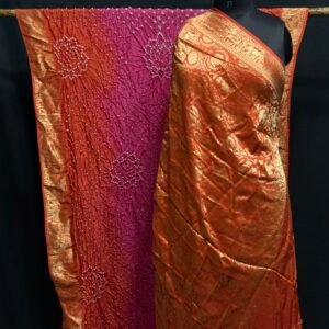 Makdi Design Bandhej saree