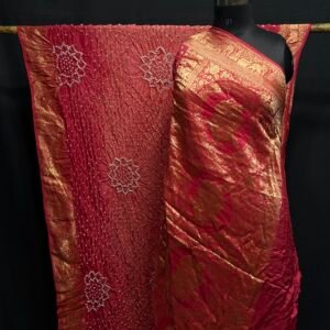 Makdi Design Bandhej saree