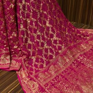 Nim zari bandhej saree