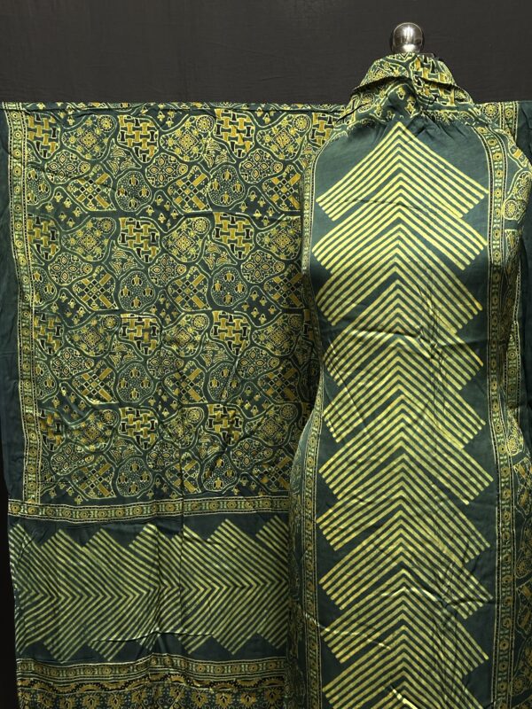 Ajrakh print 3 piece suit
