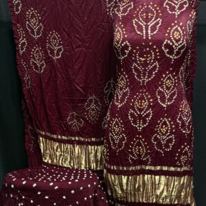 Modal 3 piece bandhej suit