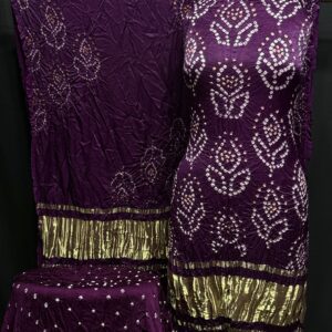 Modal 3 piece bandhej suit